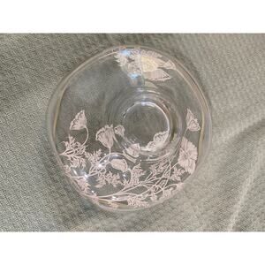 Footed Candy Dish - Vintage, Embossed and edged with silver